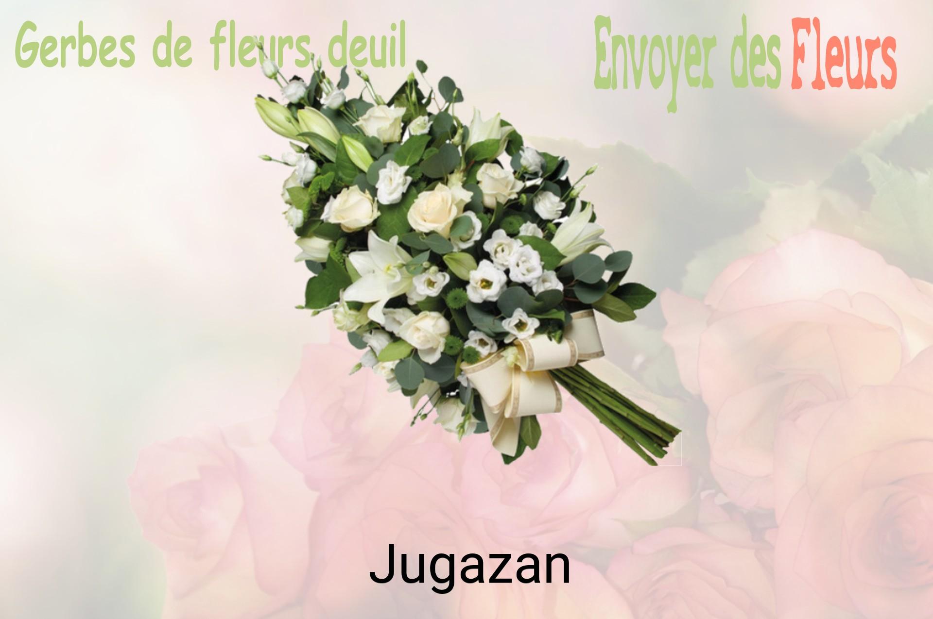 Gerbe de fleurs de deuil livrée à Jugazan